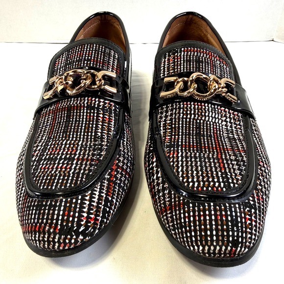 Meijiani‎ Faux Leather Noble Loafer Shoes Slip-on Horse bit Chain Men\'s Size 10